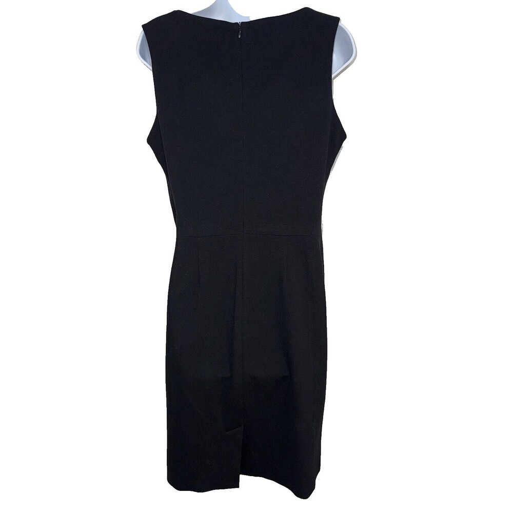 M.M. Lafleur Black Ponte Career Sleeveless Sheath Dress Stretch Women 12 USA